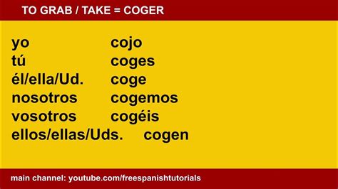 Conjugar el verbo coger en español